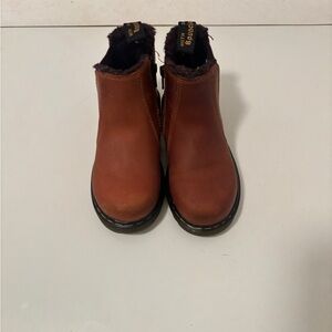 Dr. Martens Toddler Chelsea fur lined Brown Boots